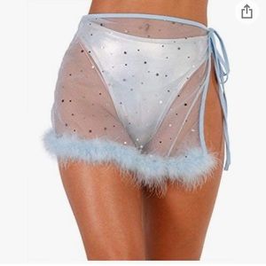 IHeartRaves sparkly blue cover up skirt
